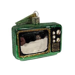 Old World Christmas Retro Tube TV Ornate Glass Ornament Discontinued